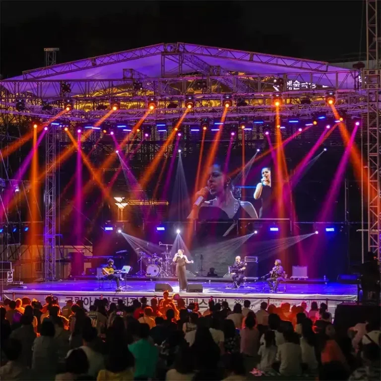 Large stages (approx 80m² - 130m²) lighting solution